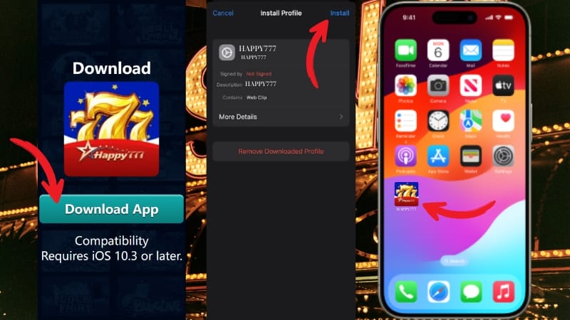 Download and Install HAPPY777 App iOS