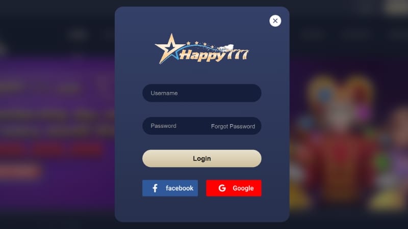 HAPPY777 Login Form