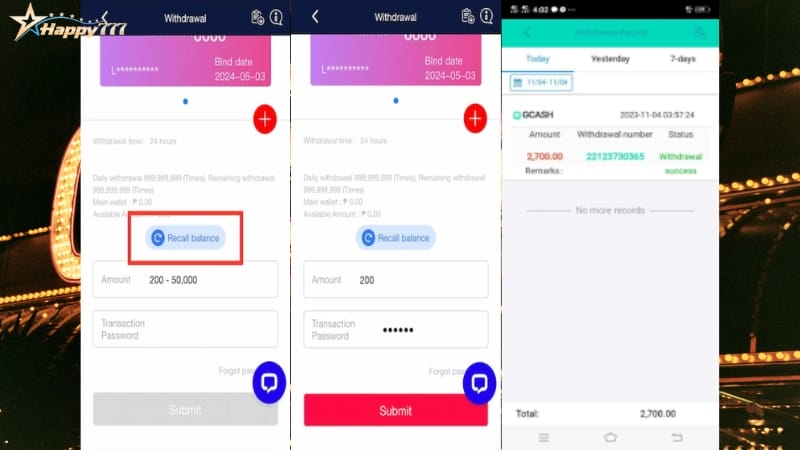 HAPPY777 Withdrawal 02